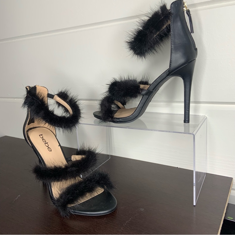 NEW! BEBE | HIGH HEEL FAUX FUR STILETTOS